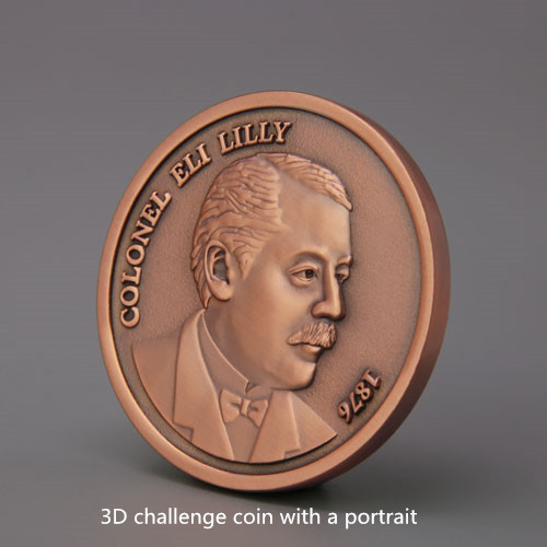 3D Challege coin with a portrait 3D Challege coin with a portrait